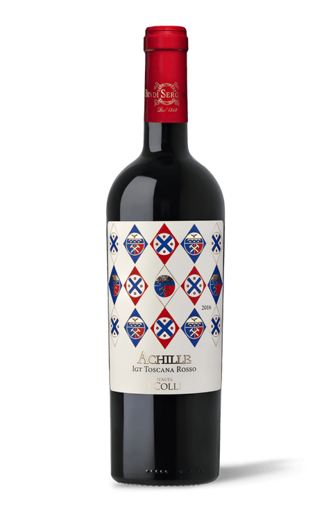 Achille IGT 2022 wine bottle, 75cl, with an intense ruby red color and vibrant fruity bouquet.