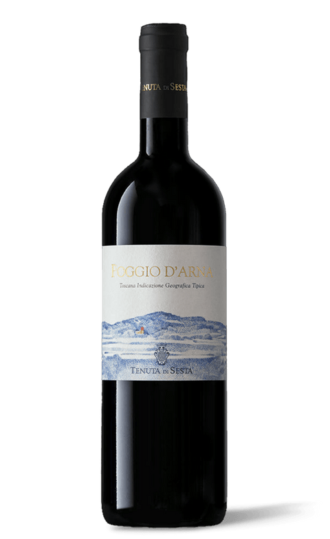 Poggio d'Arna IGT 2020, 75cl wine bottle with ruby red color and elegant label.